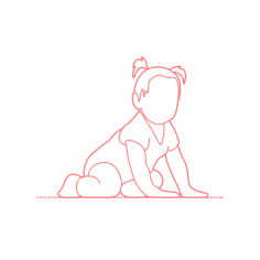 Humans Crawling Babies Girls Side Sticker Svg Vector, Free Vectors File